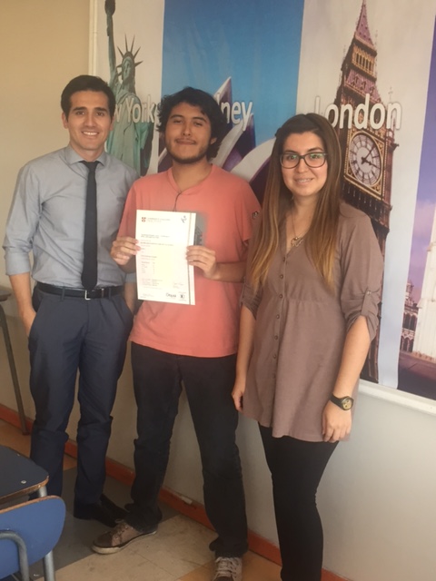 Primer alumno Certificado FCE de la Universidad de Cambridge