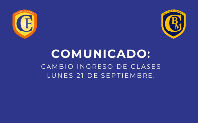 Comunicado: cambio en horario de ingreso 21 de septiembre