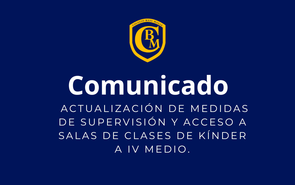Comunicado : Actualización de medidas de supervisión y acceso a salas de clases de Kínder a IV Medio