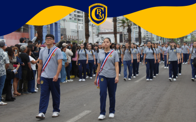 Cuartos medios del Colegio Bajo Molle destacaron con impecable presentación en desfile de las Glorias Navales